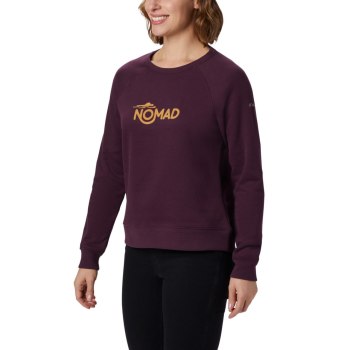 Columbia Ženske Majice S Kapuljačom - Hart Mountain Long Sleeve Graphic Crew Crne Roze | TMXJ-80369